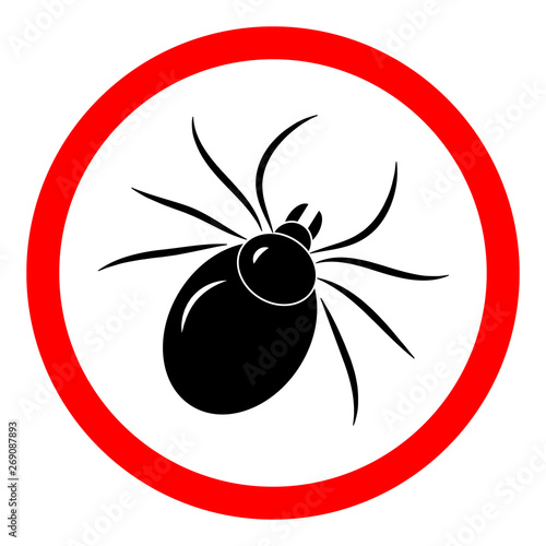 Mite insect sign vector icon on white background