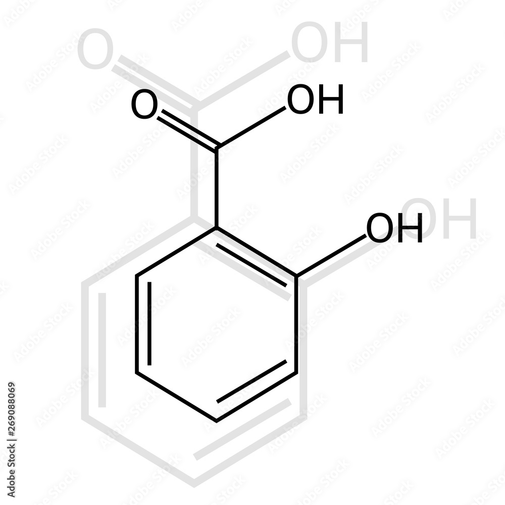 Salicylic acid vector icon with shadow on white background Salicylic acid vector icon with shadow on white background