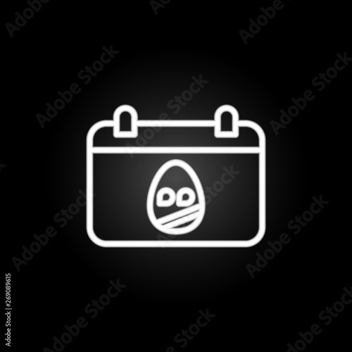 calendar, day, Easter, egg neon icon. Elements of easter day set. Simple icon for websites, web design, mobile app, info graphics