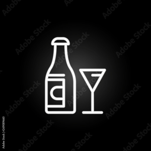 bootle, Easter, glass, wine neon icon. Elements of easter day set. Simple icon for websites, web design, mobile app, info graphics