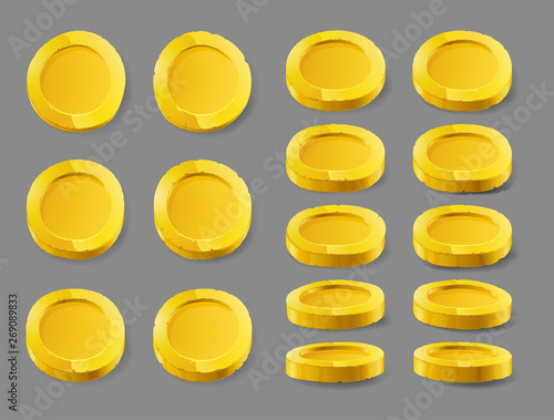 Gold coin. Gold coin isolated on a white background. Gold coin, vector. Eps 10
