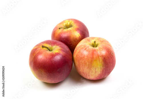red and pink apples isolated on white background Food and drink Agriculture