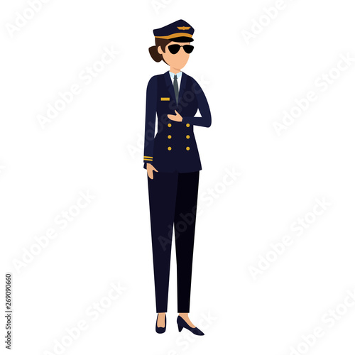 female aviation pilot avatar character