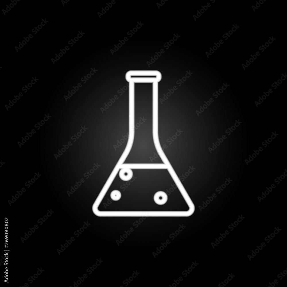 Flask neon icon. Elements of education set. Simple icon for websites, web design, mobile app, info graphics Flask neon icon. Elements of education set. Simple icon for websites, web design, mobile app, info graphics