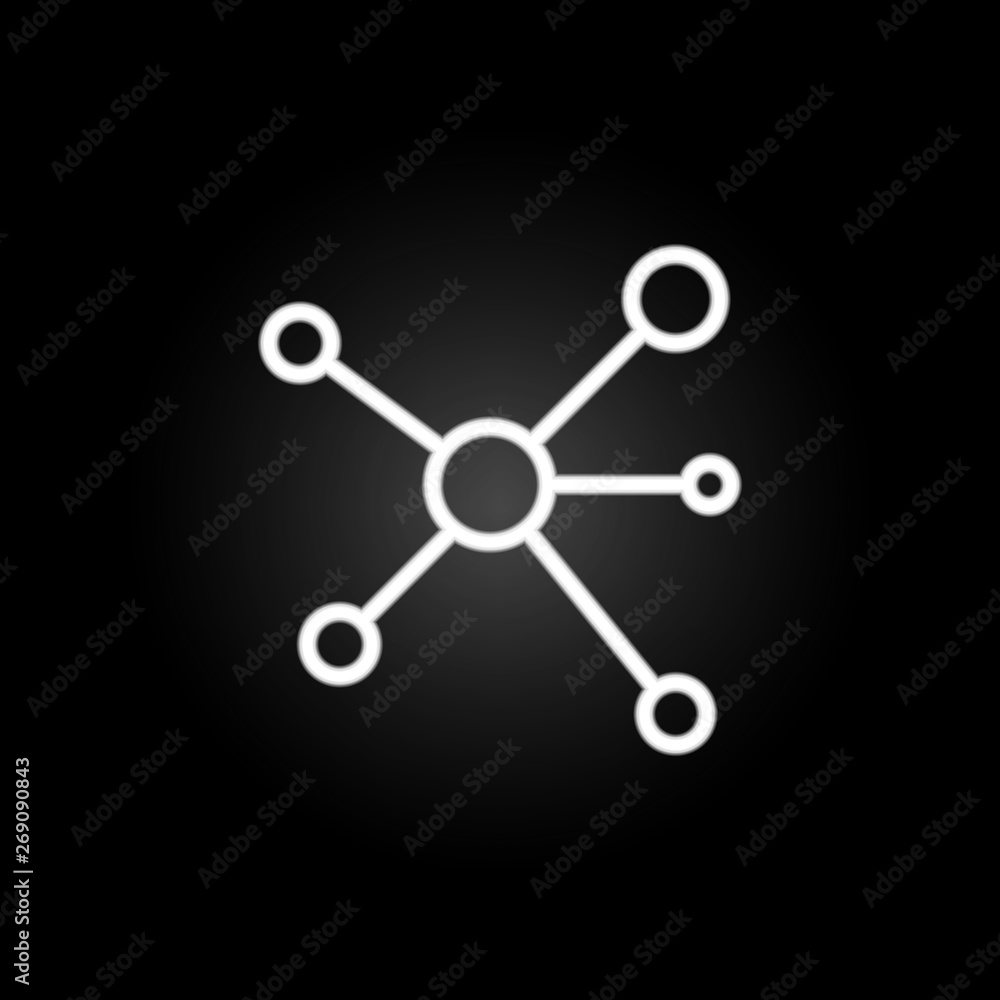 Molecules neon icon. Elements of education set. Simple icon for websites, web design, mobile app, info graphics Molecules neon icon. Elements of education set. Simple icon for websites, web design, mobile app, info graphics