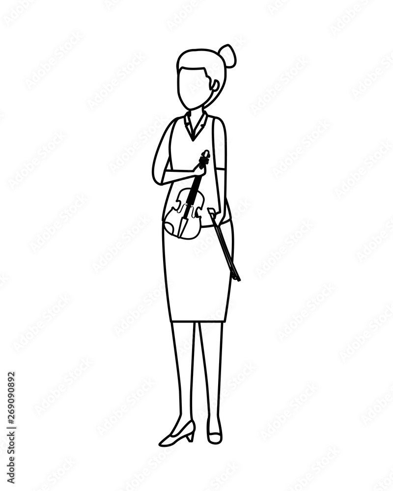 female professional violinist character female professional violinist character