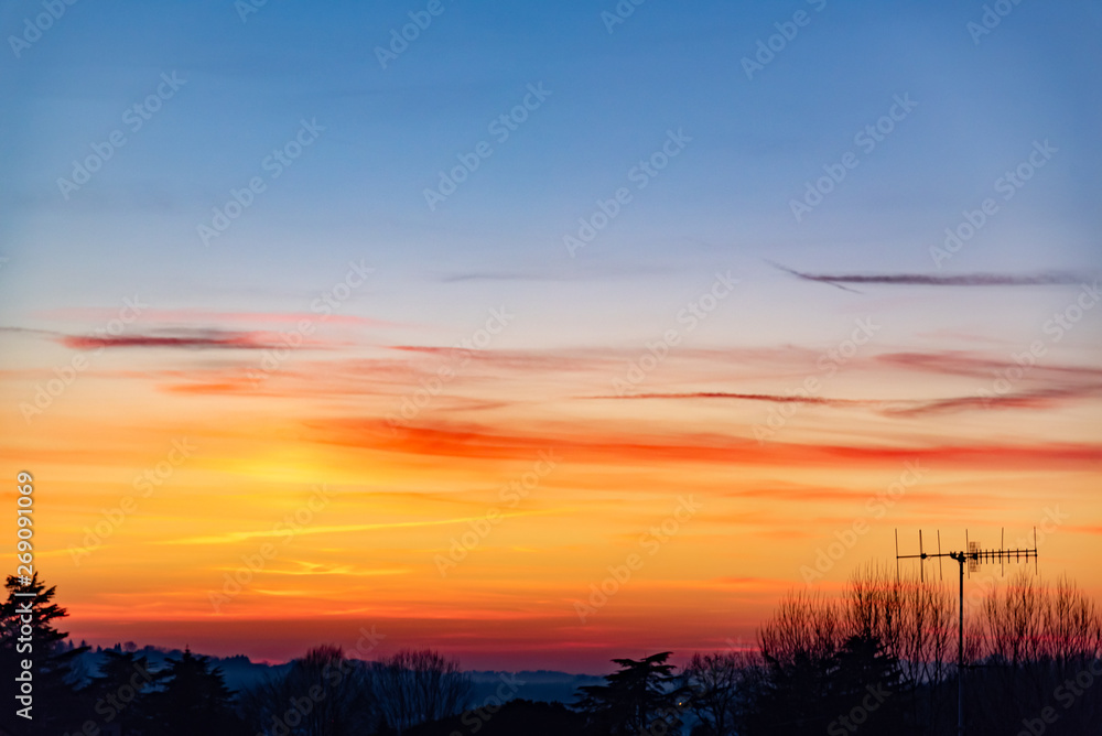 sunset in the mountains