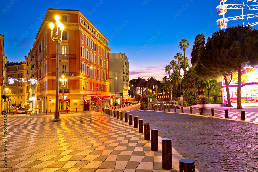 Street of Nice evening view