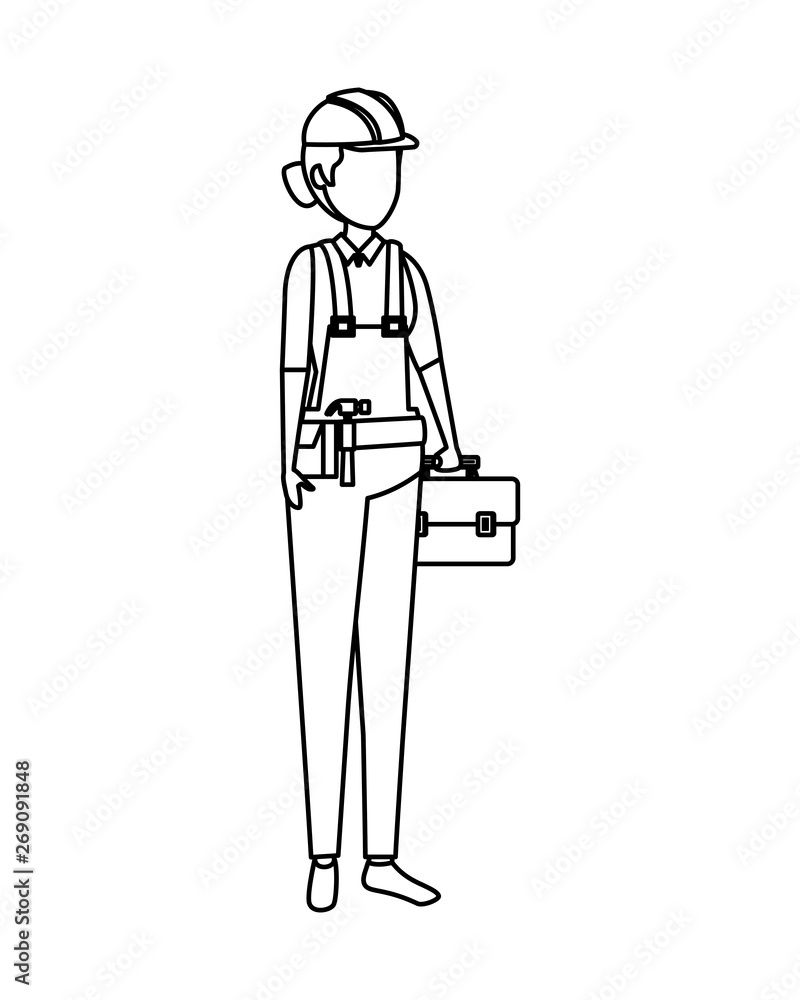 female builder worker with helmet female builder worker with helmet