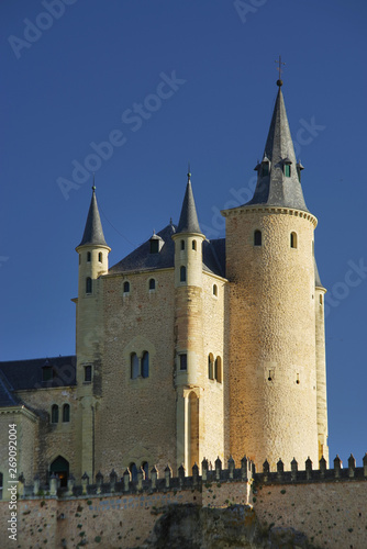 Exterior view of the famous Alcazar Castle of Segovia Spain, Europe