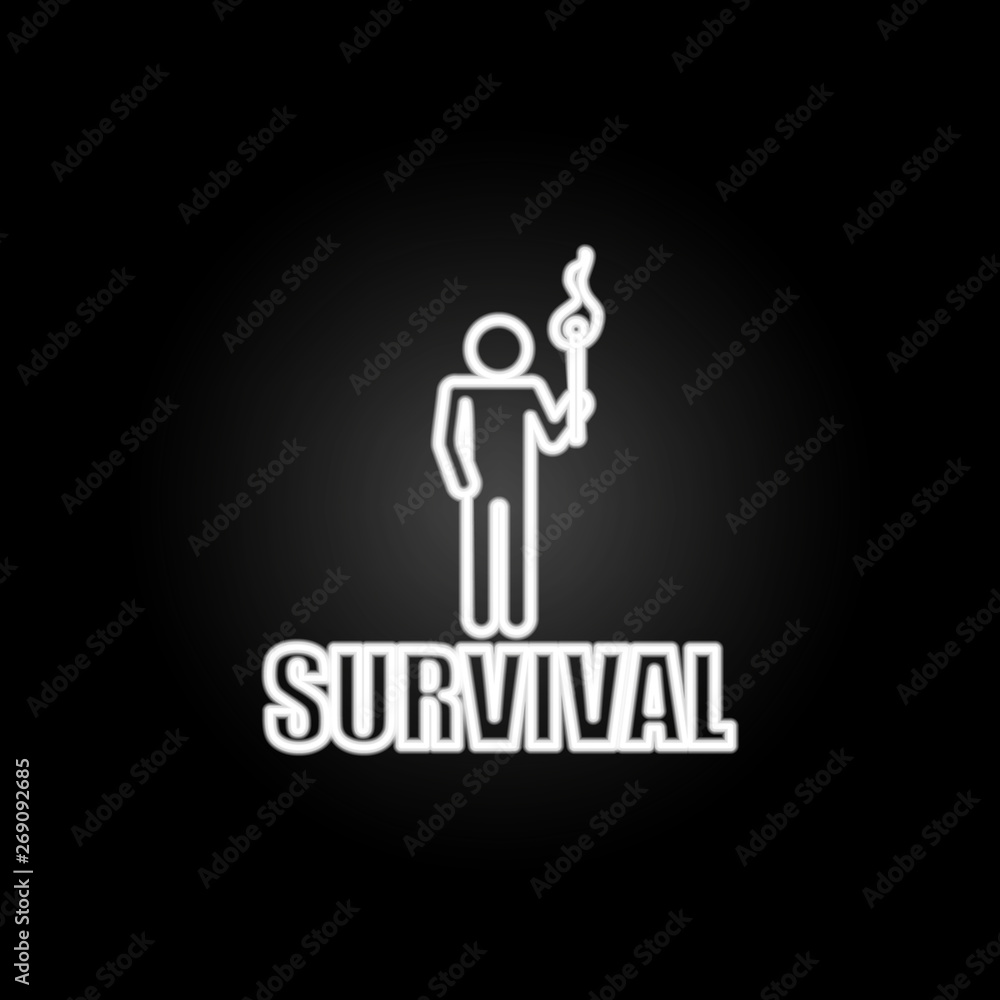 logo survival games neon icon. Elements of gaming set. Simple icon for  websites, web design, mobile app, info graphics Stock Vector | Adobe Stock