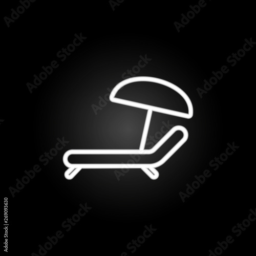 chaise-longue neon icon. Elements of hotel set. Simple icon for websites, web design, mobile app, info graphics
