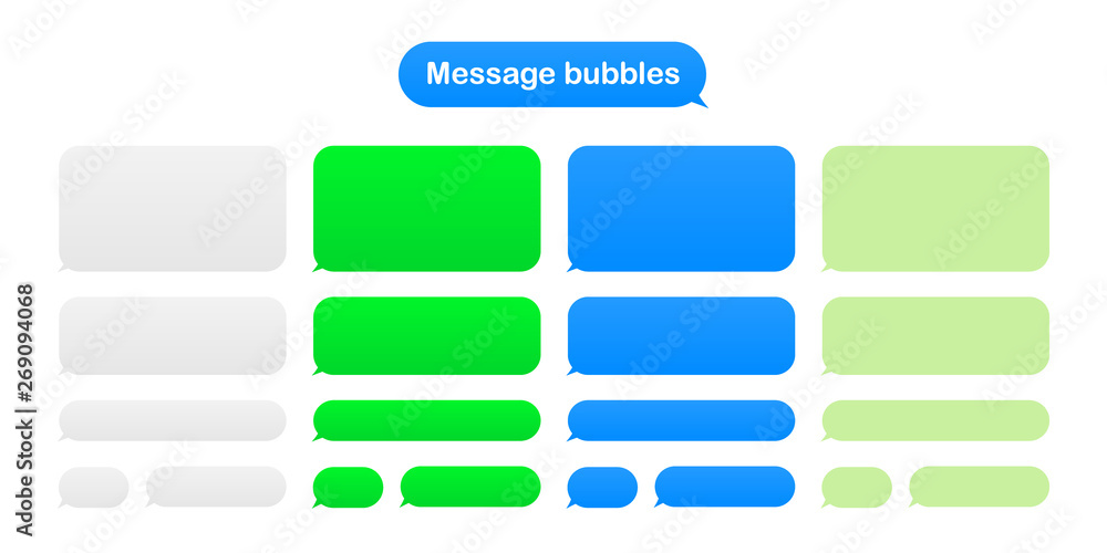 Message bubbles design template for messenger chat. Vector stock illustration. Message bubbles design template for messenger chat. Vector stock illustration.
