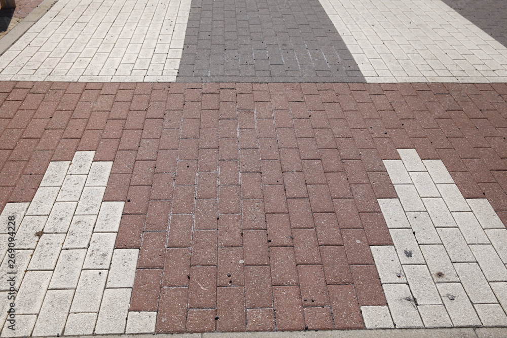 Fototapeta premium Brick patterns on the road