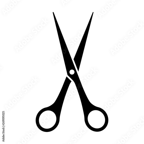 Scissors symbol on white background. Vector