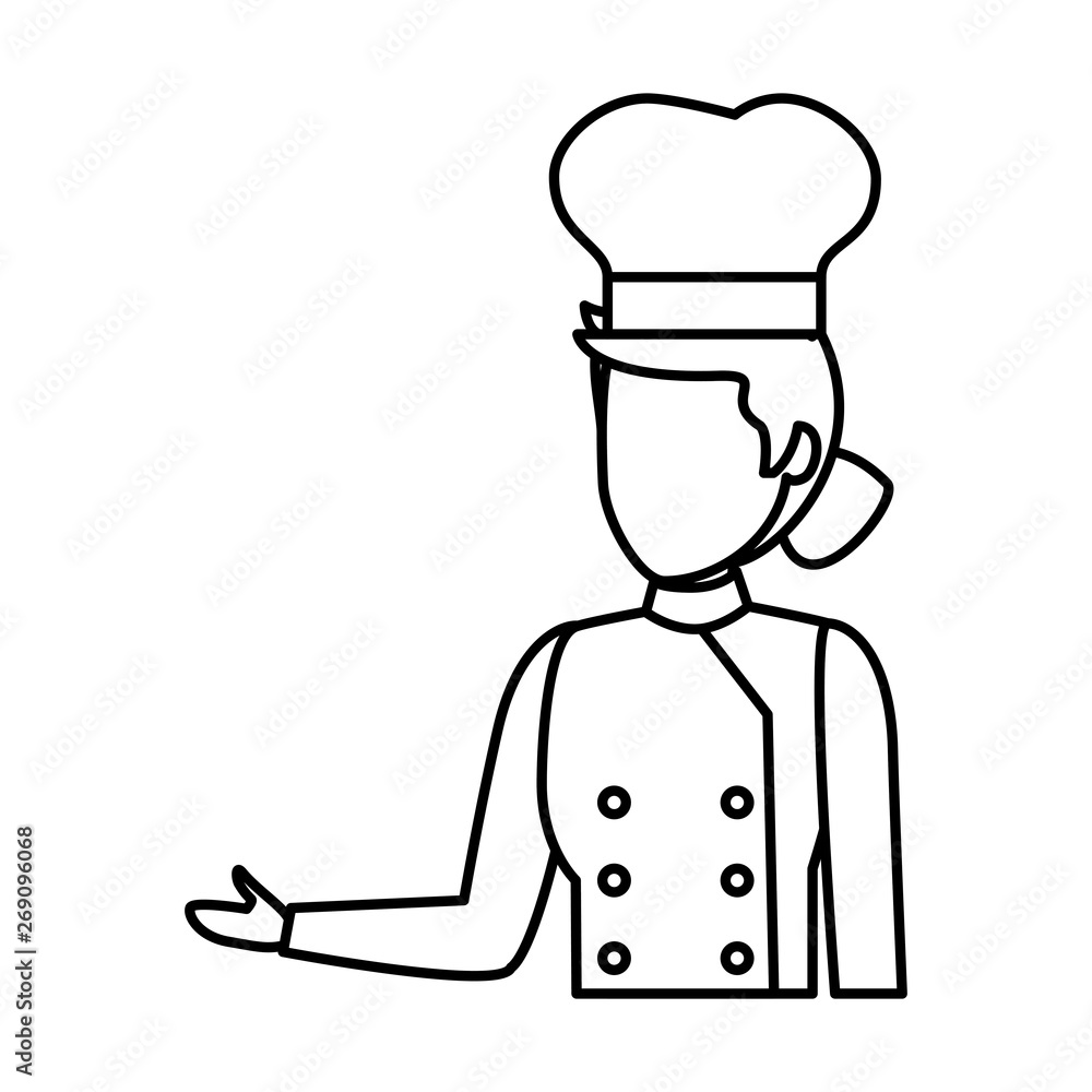 young female chef avatar character