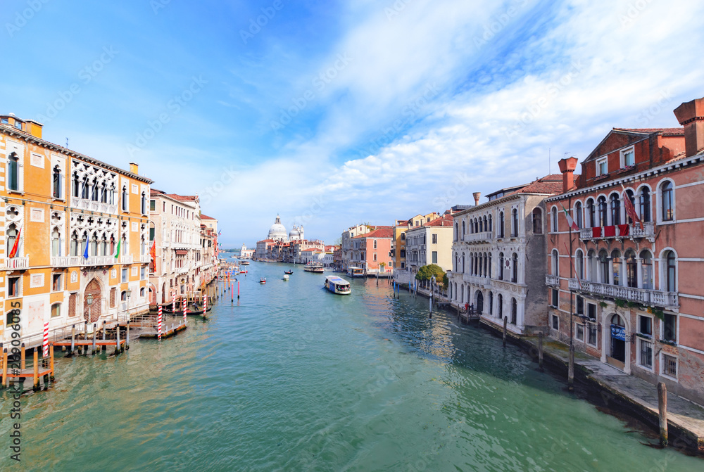 The best view of Grand Canal and Basilica Santa Maria della Salute in Venice