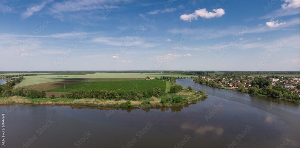 Krasnodar Krai drone panorama river summer Krasnodar Krai drone panorama river summer