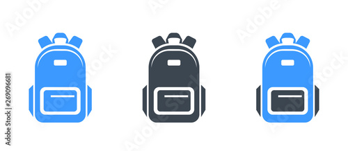Backpack icon - Glyph school backpack icon - vector illustration