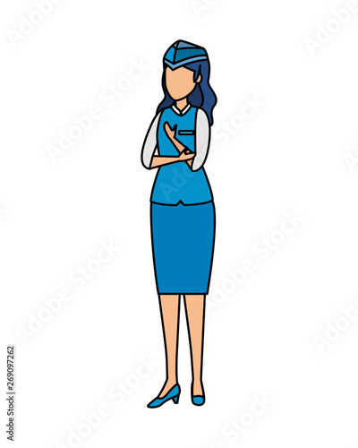 female flight attendant avatar character