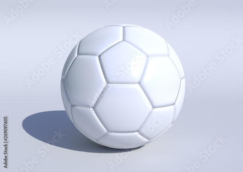 Fototapeta Naklejka Na Ścianę i Meble -  White Soccer Ball With Classic Design Isolated On White Background. 3d render illustration