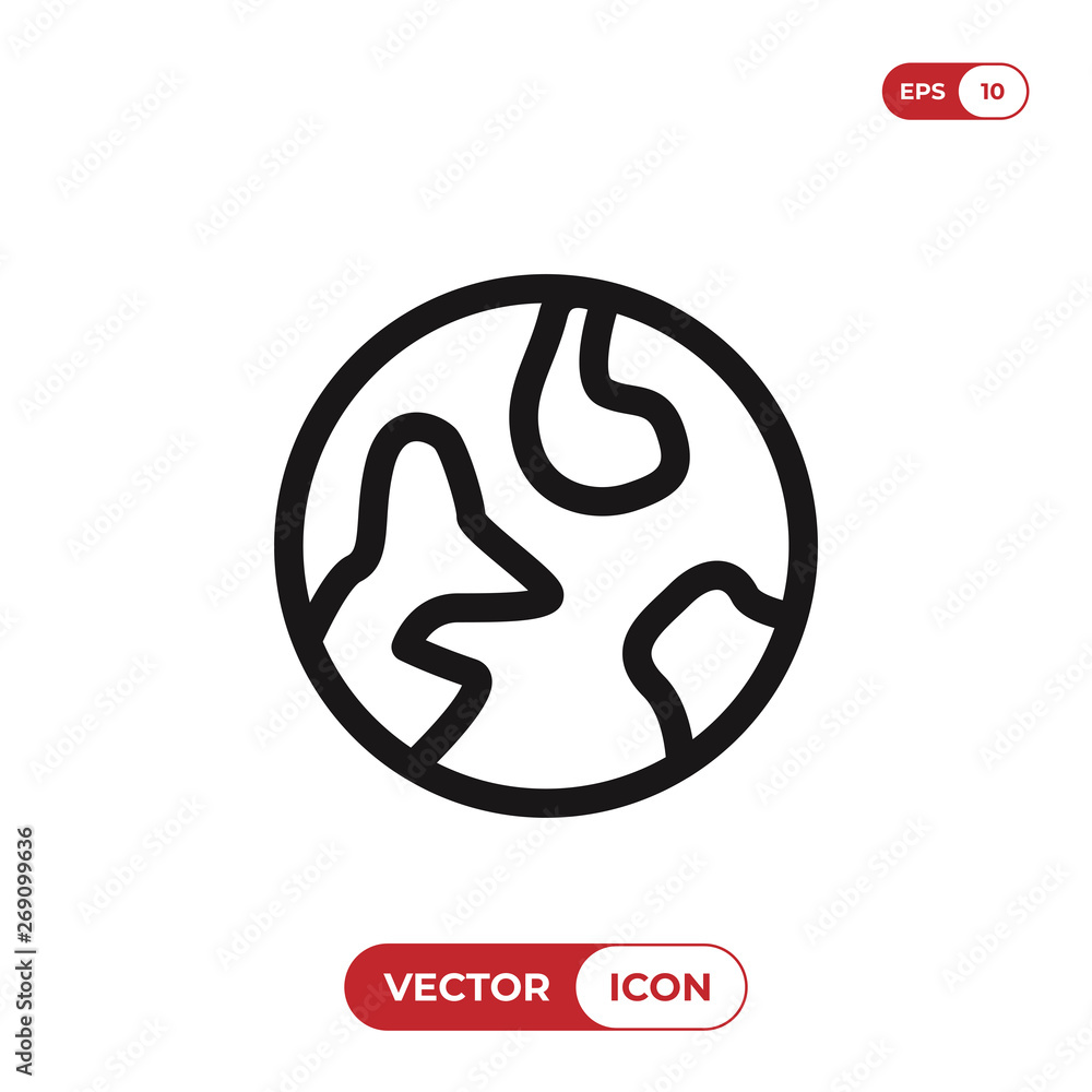 Planet earth icon Planet earth icon