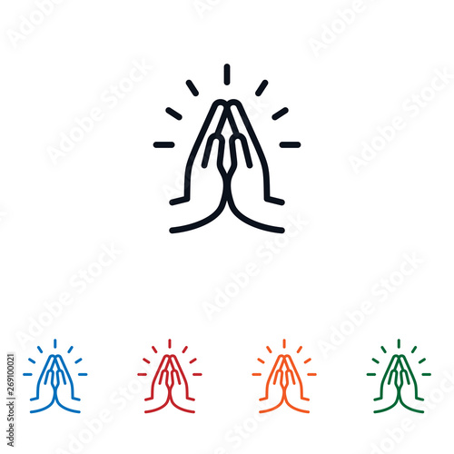 Pray icon isolated on white background. Pray icon in trendy design style. Pray vector icon modern and simple flat symbol for web site, mobile app, UI. Pray icon vector illustration, EPS10.