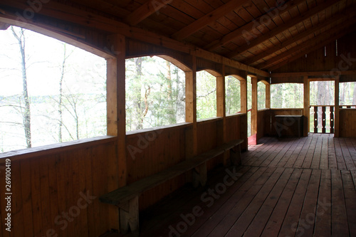 Veranda of the wooden village house