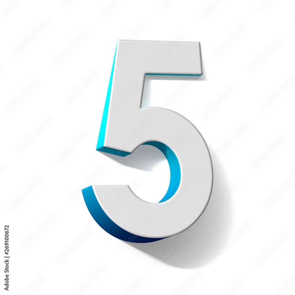 Blue gradient number 5 FIVE 3D Blue gradient number 5 FIVE 3D