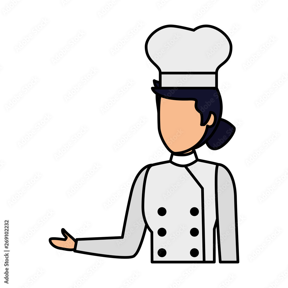 young female chef avatar character young female chef avatar character