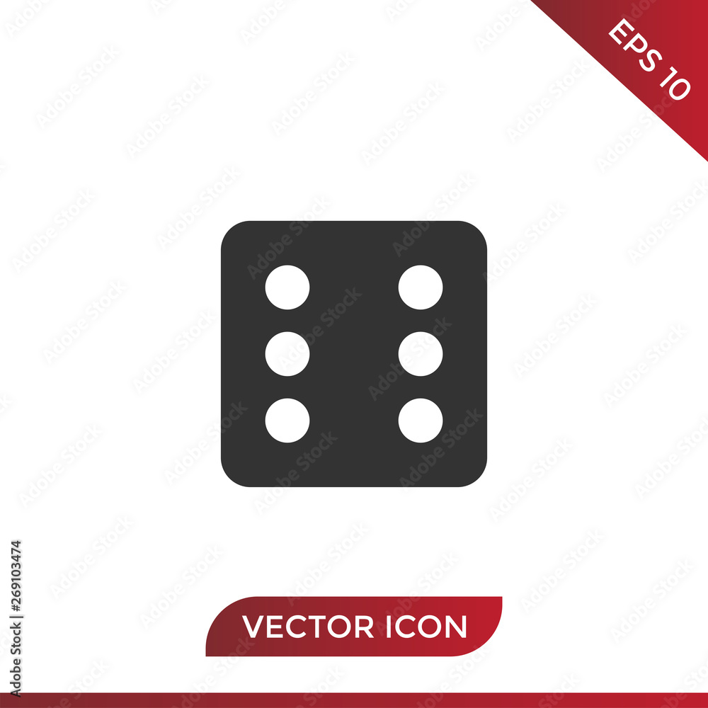 Dice number six icon Dice number six icon