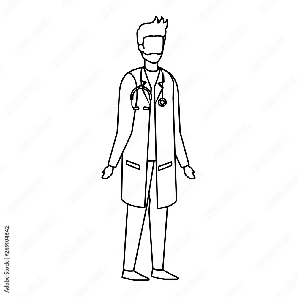 professional doctor with stethoscope character professional doctor with stethoscope character