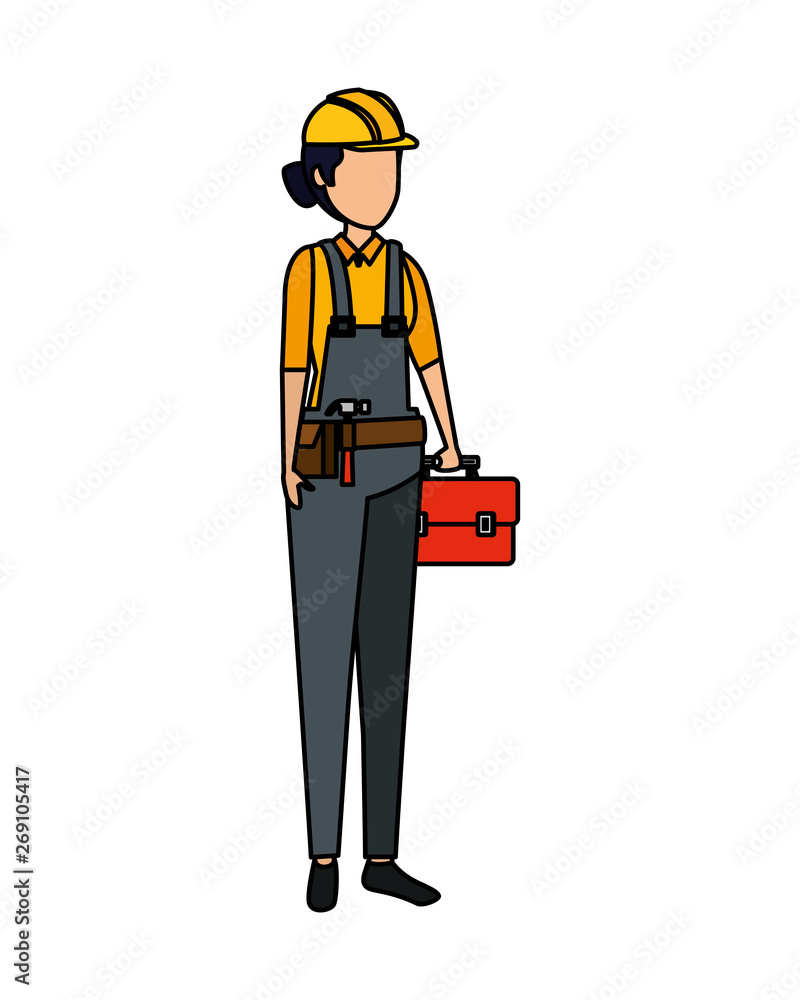 female builder worker with helmet female builder worker with helmet