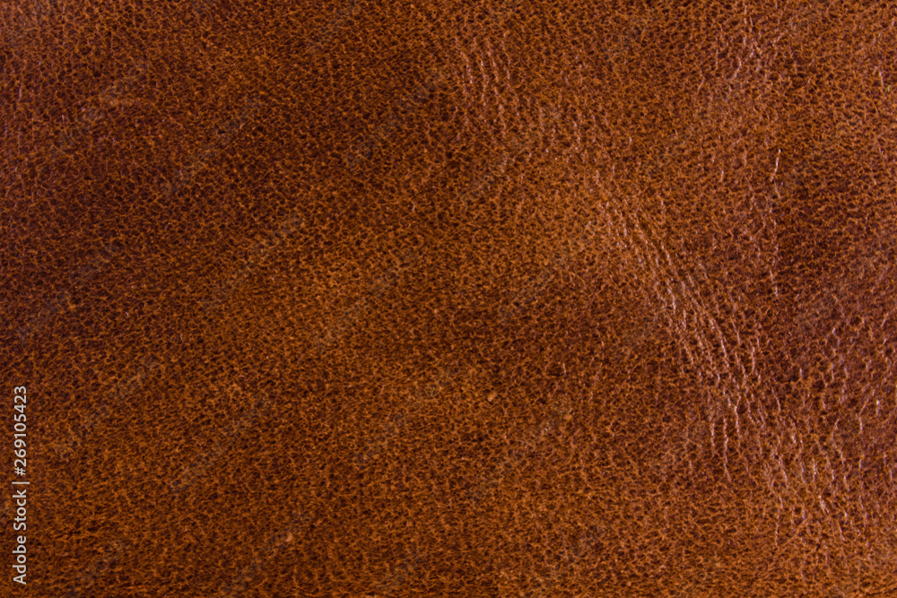 Texture of the natural brown leather for background Texture of the natural brown leather for background
