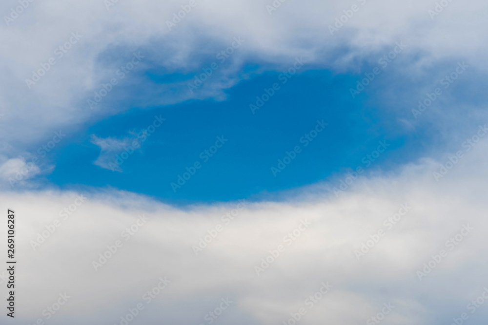 Beautiful blue sky with cloudy. Color sky is clear with white clouds on natural background.