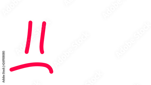 Red sad smiley, chagrin