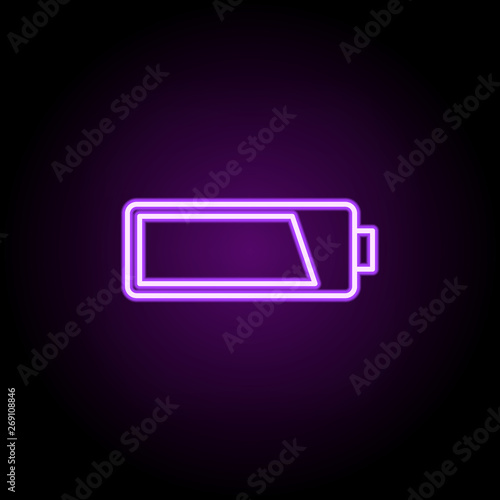 battery neon icon. Elements of photography set. Simple icon for websites, web design, mobile app, info graphics