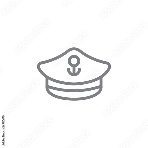 Captain, hat icon. Element of beach holiday icon. Thin line icon for website design and development, app development. Premium icon