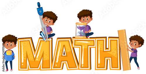 Kid and math icon