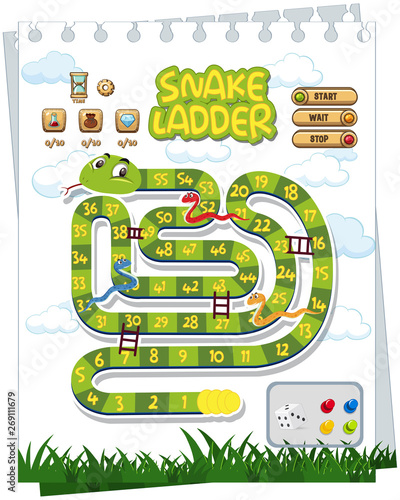 A snake board game template