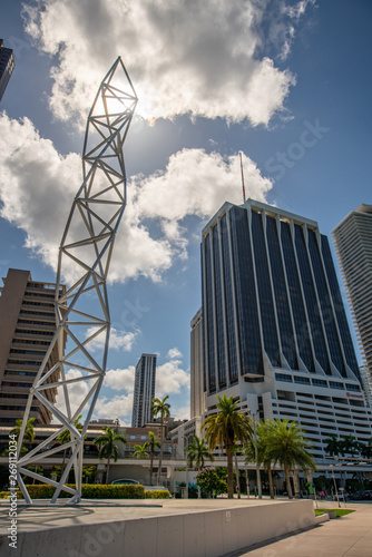 Stock photo of the Challenger Memorial at downtown Miami