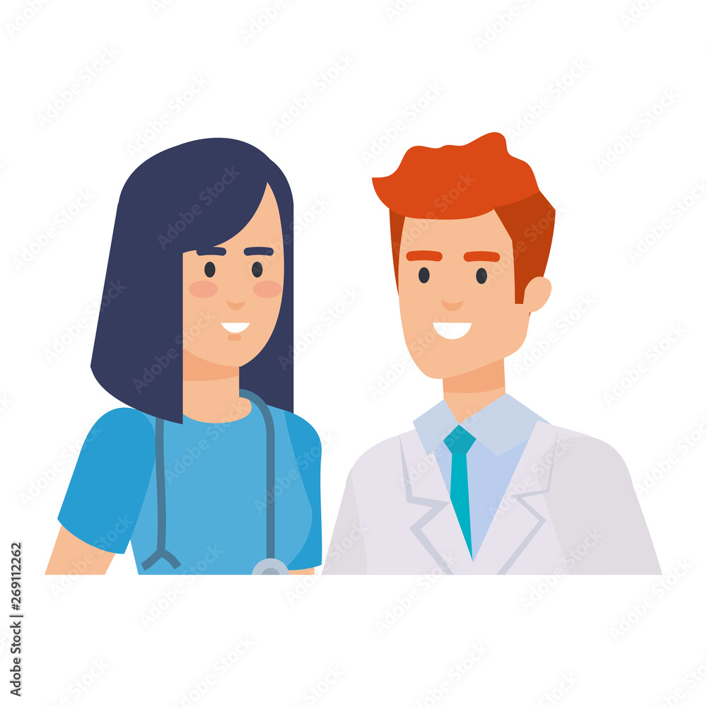 couple of professionals doctor and surgeon characters couple of professionals doctor and surgeon characters