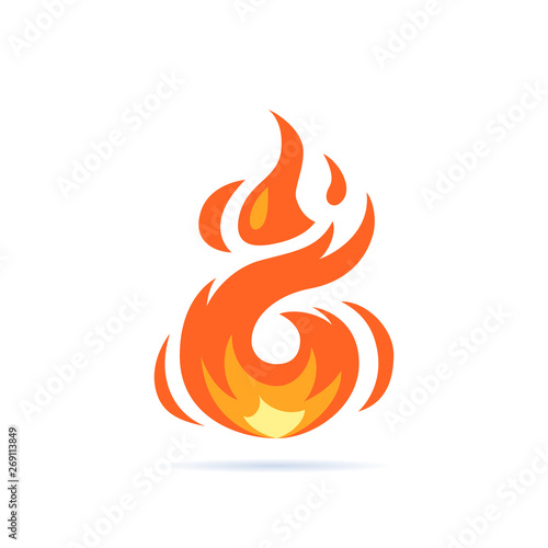 Simple vector flame icon in flat style