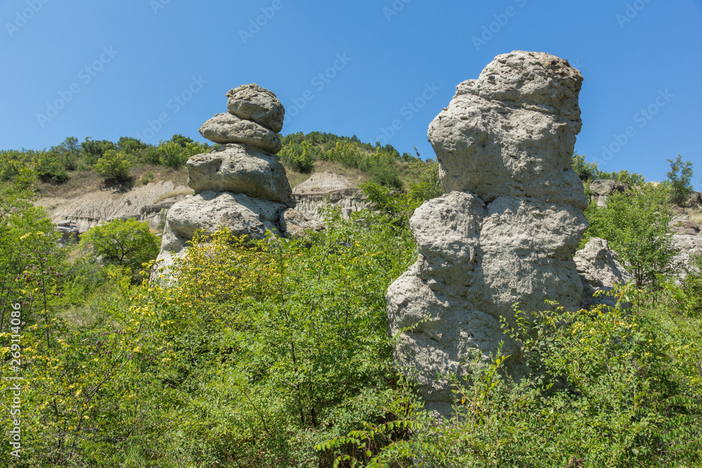 Landscape with Rock formation The Stone Dolls of Kuklica near town of Kratovo, Republic of North Macedonia Landscape with Rock formation The Stone Dolls of Kuklica near town of Kratovo, Republic of North Macedonia