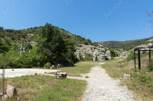 Landscape with Rock formation The Stone Dolls of Kuklica near town of Kratovo, Republic of North Macedonia photo