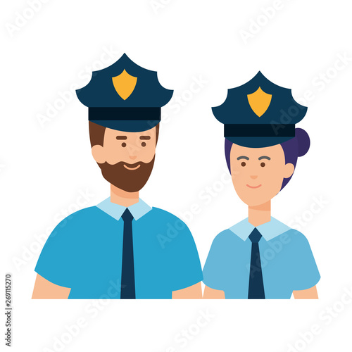 couple polices officers avatars characters