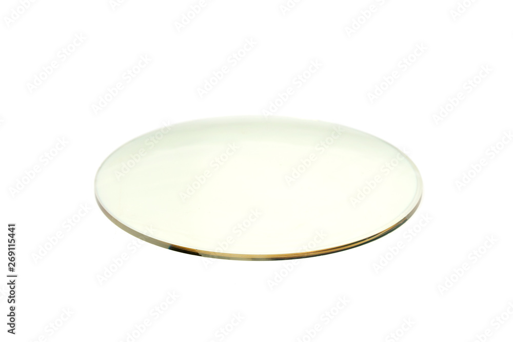 Image of resin glass for spectacles on white background. Glass Lenses. Image of resin glass for spectacles on white background. Glass Lenses.