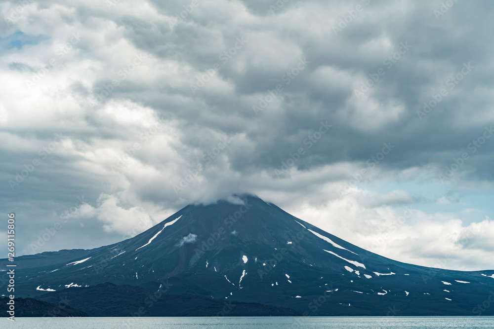 View of the Kuril volcano. And Kuril lake,Kamchatka Peninsula,Russia