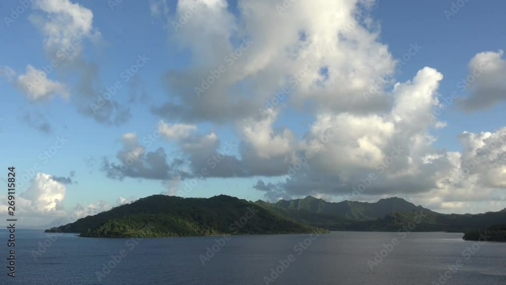 Verdant mountains and hills of Raiatea near Uturoa, Raiatea, French Polynesia Verdant mountains and hills of Raiatea near Uturoa, Raiatea, French Polynesia