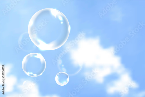 Bubbles in blue sky